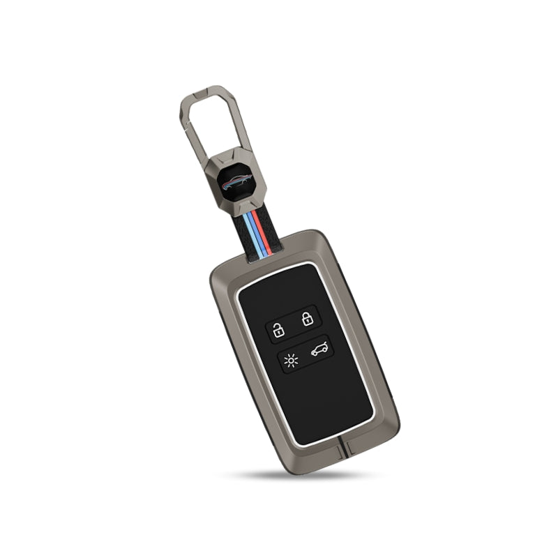 RENAULT Kiger 2024 Luxury Premium Metal Smart Car Key Cover Key Case With Key Chain ( 4 buttons)