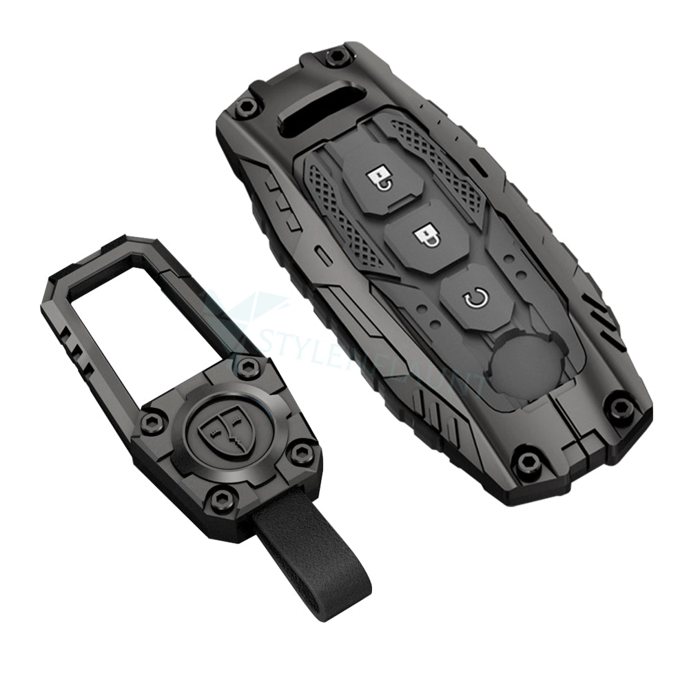 NISSAN NEW MAGNITE 2025 Luxury Premium Transformer Series Metal Smart Car Design Key Cover Key Case With Key Chain ( 3 buttons )