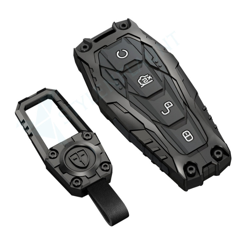 BYD Atto 3 | Seal & Sealion 7 Luxury Premium Transformer Series Metal Black Soft Sillcon Smart Car Key Cover Key Case With Key Chain (4 buttons)