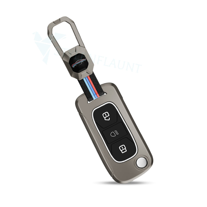 Tata Flipkey Punch | Nexon | Tiago Premium Metal Smart Car Key Cover Key Case With Key Chain( 3 Button)