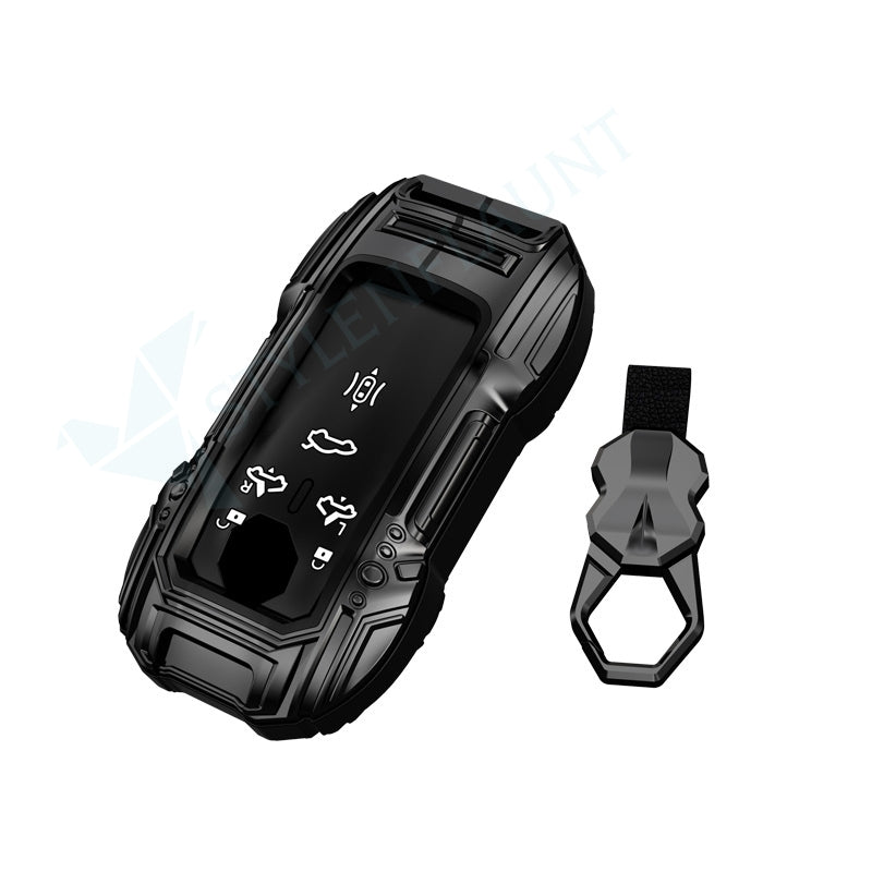 Mg Cyberster Luxury Premium Beast Metal Smart Car Design Key Cover Key Case With Key Chain (4 buttons)