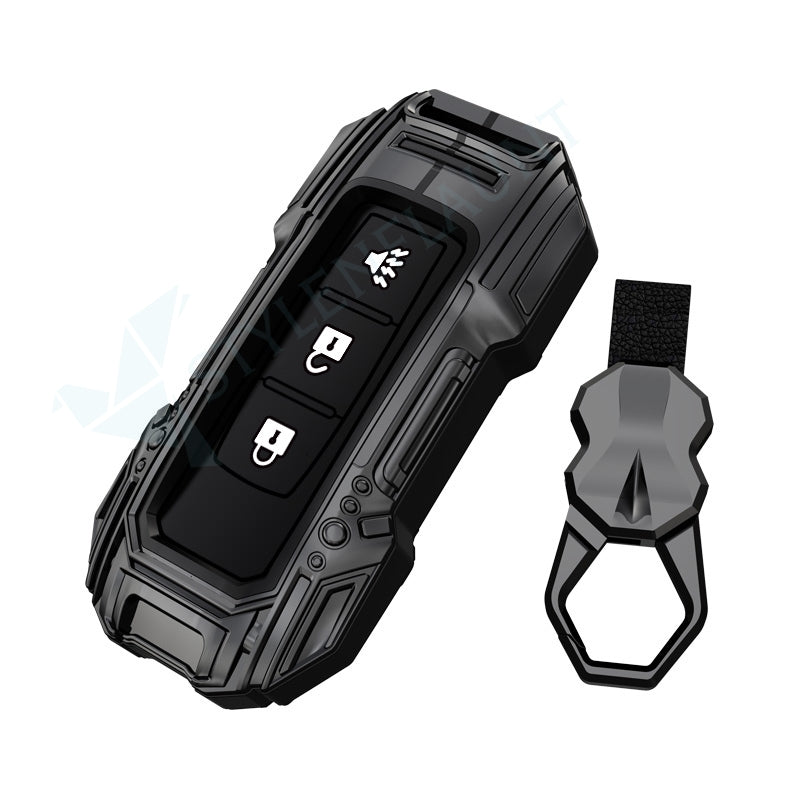 Mitsubishi Outlander Luxury Premium Beast Metal Smart Car Design Key Cover Key Case With Key Chain (3 buttons)