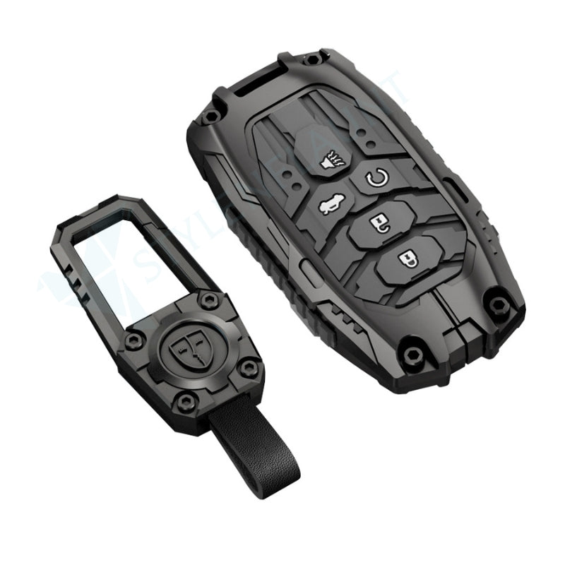 Honda Accord 2025 | CR-V 2025 | HR-V 2025 | Civic 2025 Luxury Premium Transformer Series Metal Black Soft Sillcon Smart Car Key Cover Key Case With Key Chain (5 buttons)