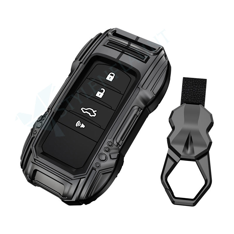 Toyota Land Crushier 2024 | Tundra SR5 2025 | Grand Highlander 2025 | Tacoma 2025 | Corolla 2025 | Camry 2025 Luxury Premium Beast Metal Smart Car Design Key Cover Key Case With Key Chain (4 buttons)
