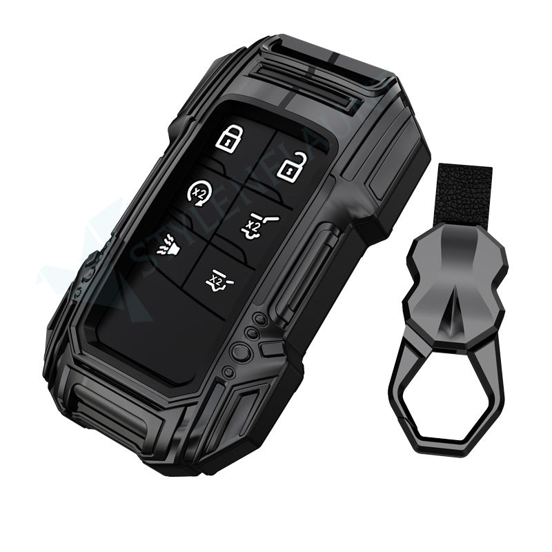 GMC Hummer EV | Yukon Denali 2025 Luxury Premium Beast Metal Smart Car Design Key Cover Key Case With Key Chain (6 buttons)