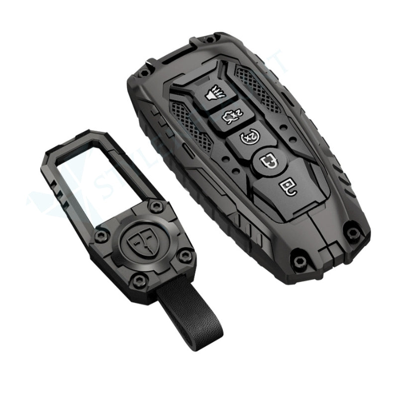 Ford Explorer 2025 | F-150 Raptor 2025 | Mustang | F-450 | F-550 | Escape Luxury Premium Transformer Series Metal Black Soft Sillcon Smart Car Key Cover Key Case With Key Chain (5 buttons)