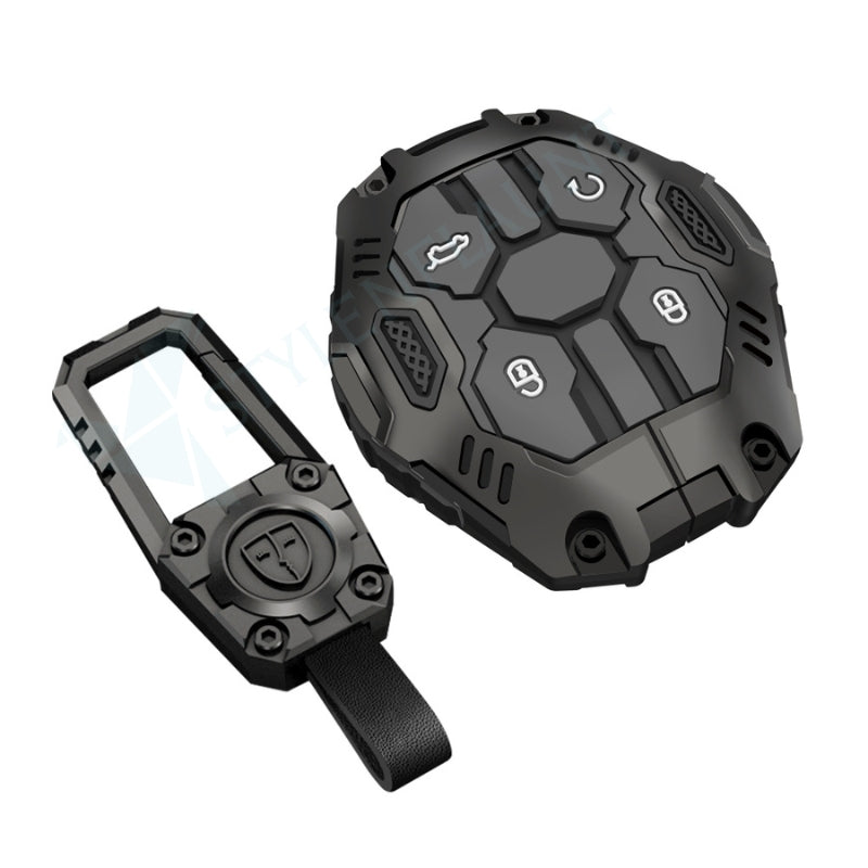 Jetour Dashing Luxury Premium Transformer Series Metal Black Soft Sillcon Smart Car Key Cover Key Case With Key Chain (4 buttons)