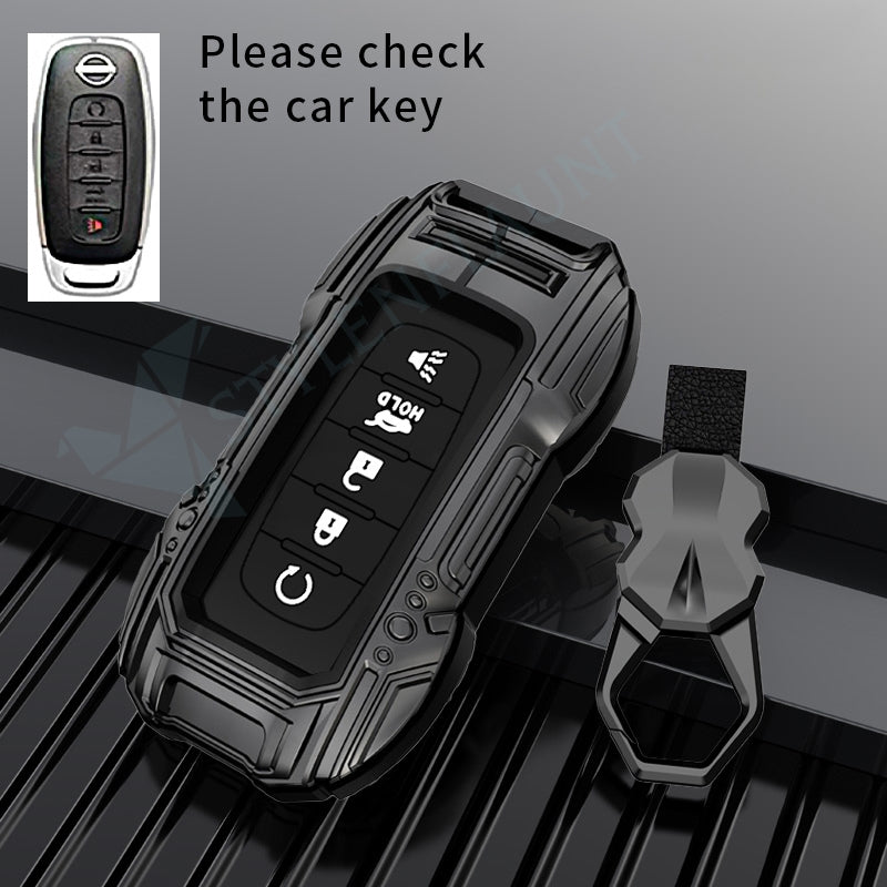 Nissan Patrol 2025 | Sentra 2025 | Rogue 2025 | Pathfinder 2025 Luxury Premium Beast Metal Smart Car Design Key Cover Key Case With Key Chain (5 buttons)