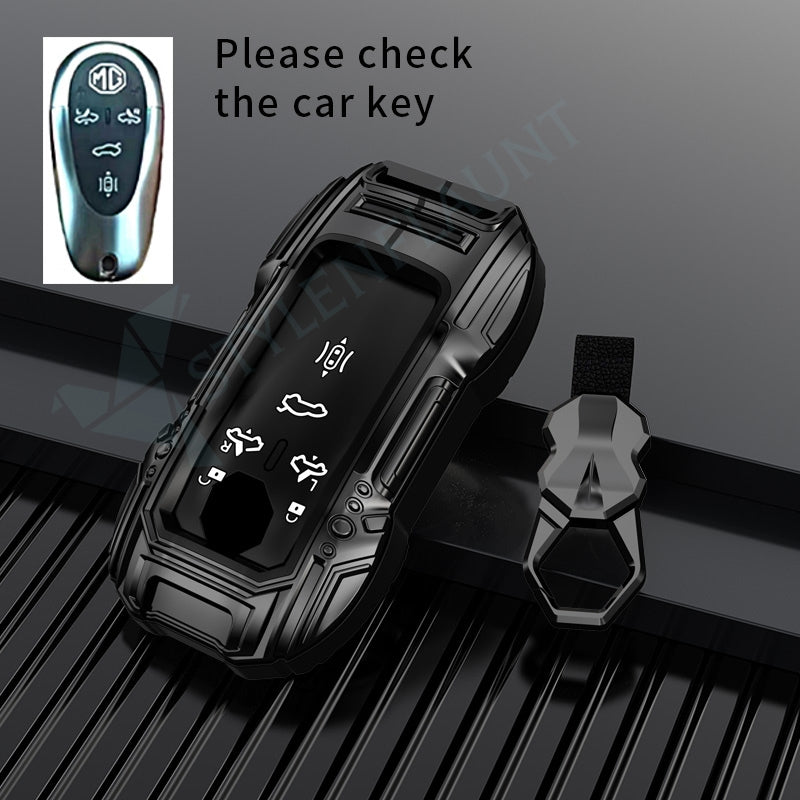 Mg Cyberster Luxury Premium Beast Metal Smart Car Design Key Cover Key Case With Key Chain (4 buttons)
