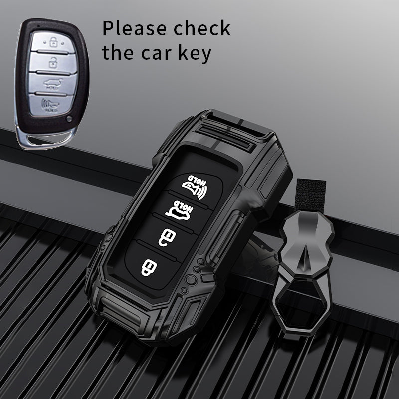 Hyundai Creta 2020-2023 | Venue Luxury Premium Beast Metal Car Design Key Cover Key Case With Key Chain 4 buttons