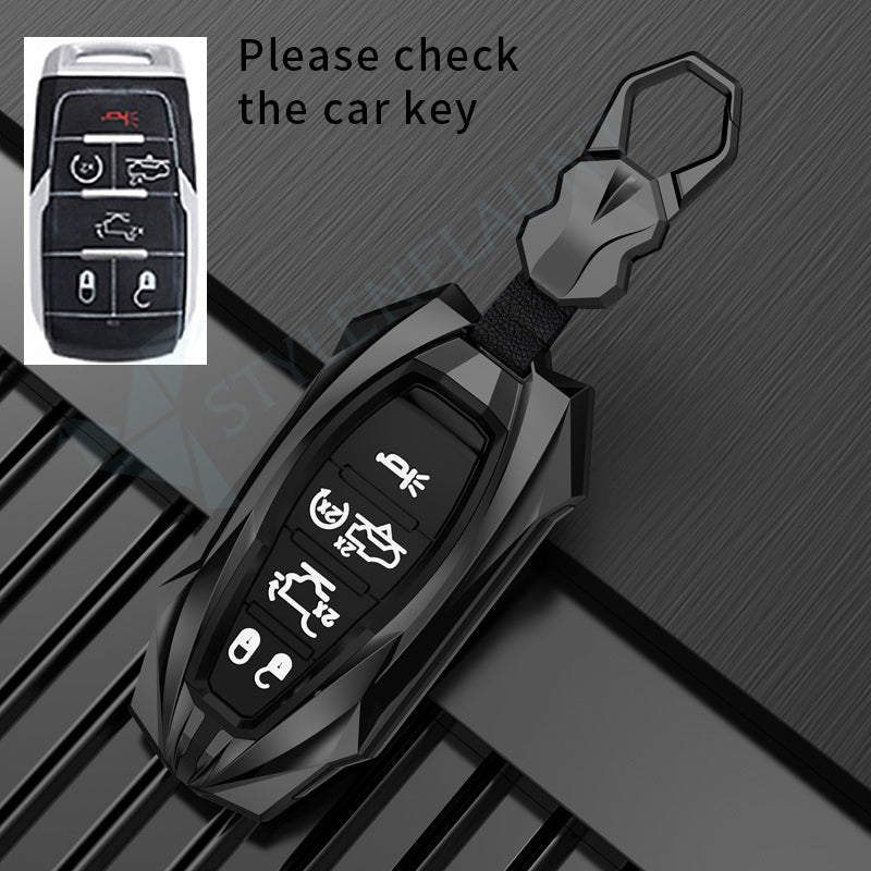 Ram 1500 Luxury Premium Beast Metal Smart Car Design Key Cover Key Case With Key Chain (5 buttons)