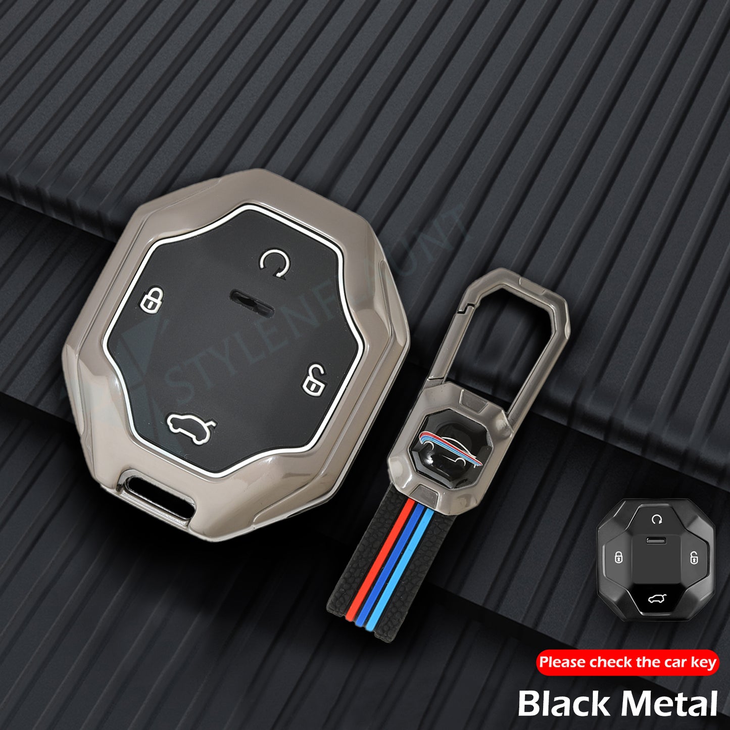 Jetour T2 Luxury Premium Metal Smart Car Key Cover Key Case With Key Chain ( 4 buttons )