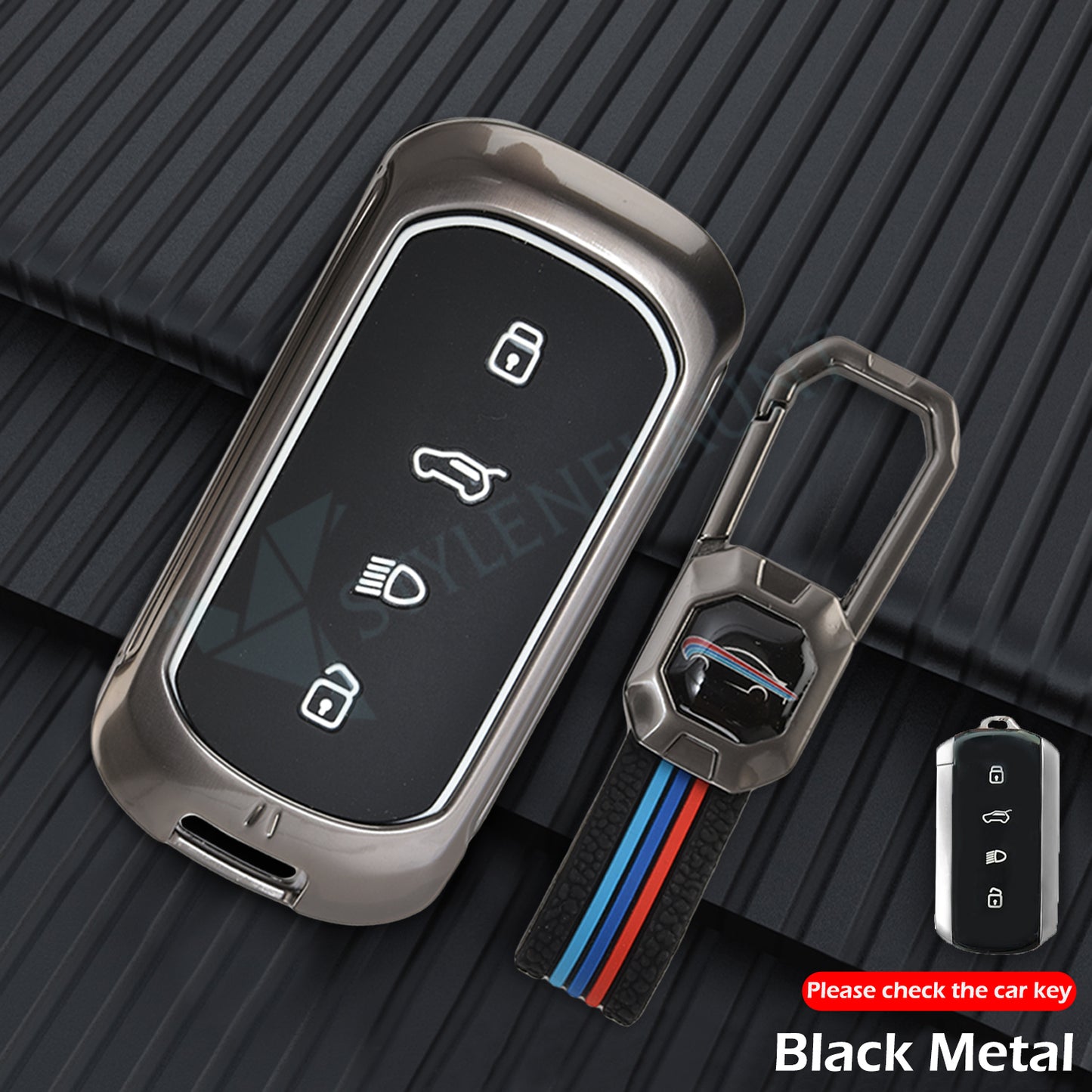 TATA Curve EV Luxury Premium Metal Smart Car Key Cover Key Case With Key Chain( 4 buttons )
