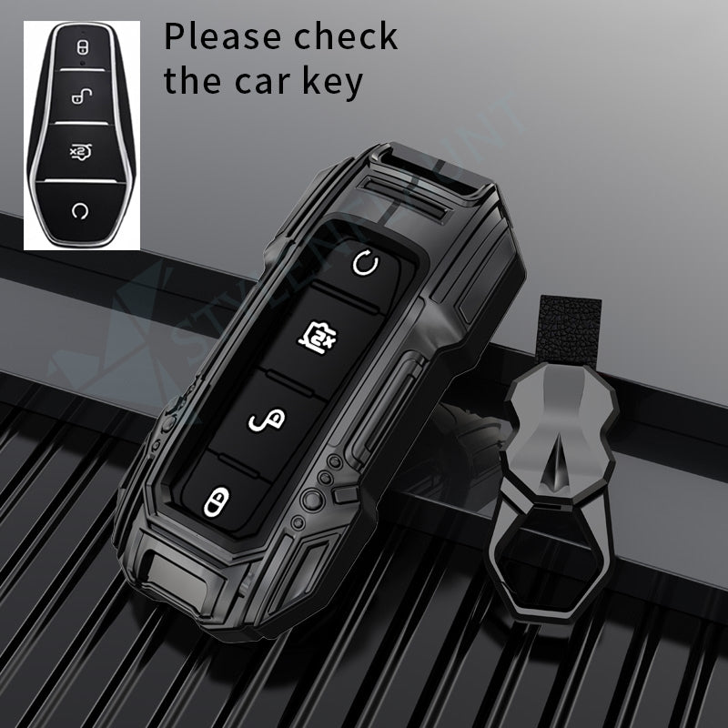 BYD Atto 3 | Seal & Sealion 7 Luxury Premium Beast Metal Smart Car Design Key Cover Key Case With Key Chain (4 buttons)
