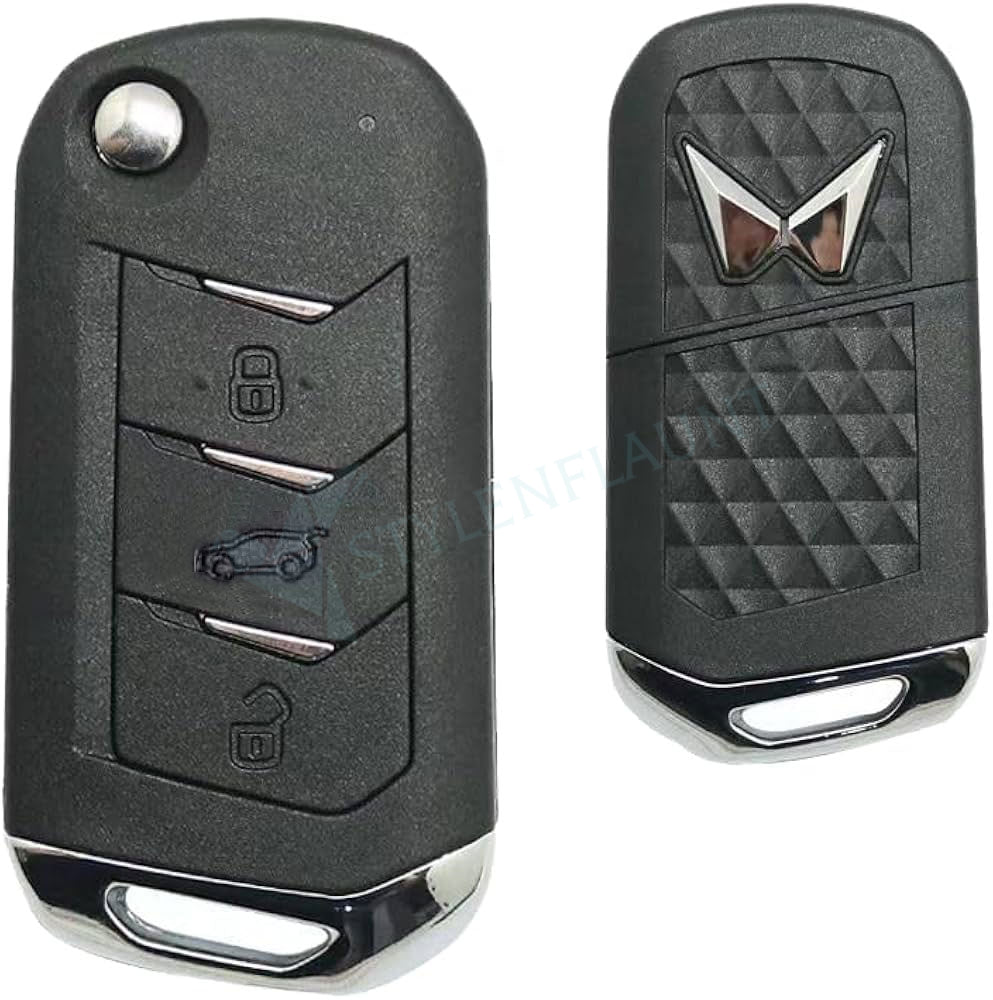 Mahindra Thar Roxx | XUV 700 | Thar | Scorpio-N 2023 | 3XO | Bolero Premium Transformer Series Metal Silicone Car Key Cover Case with Key Chain ( 3 buttons ) Flipkey