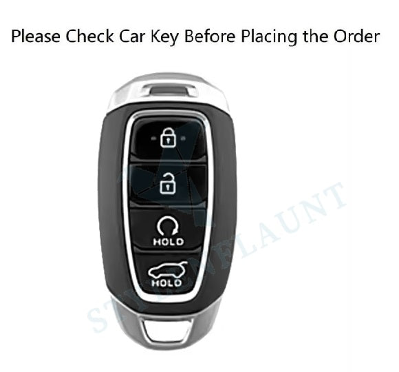 Hyundai Verna 2025 Luxury Premium Beast Metal Smart Car Design Key Cover Key Case With Key Chain ( 4 buttons)
