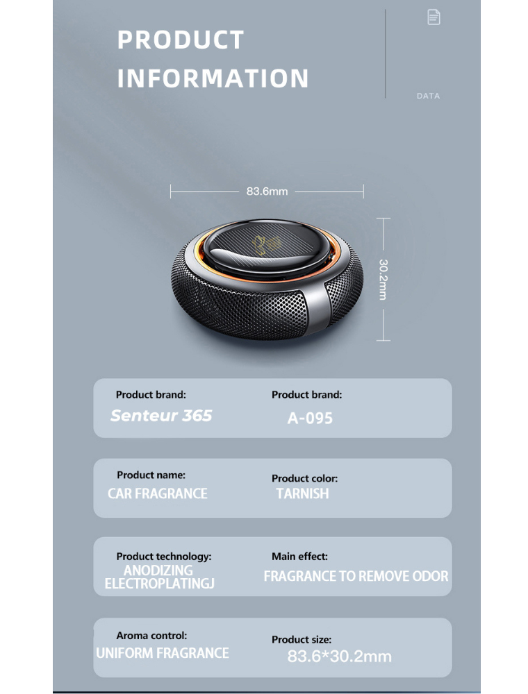 STYLENFLAUNT Senteur 365 - Round Luxury Car Fragrance | Premium Solar Car Perfume with 1 Year Fragrance, Long Lasting Luxury Car Air Freshener for Car dashboard | Premium Gift Item for personal and Corporate gifting