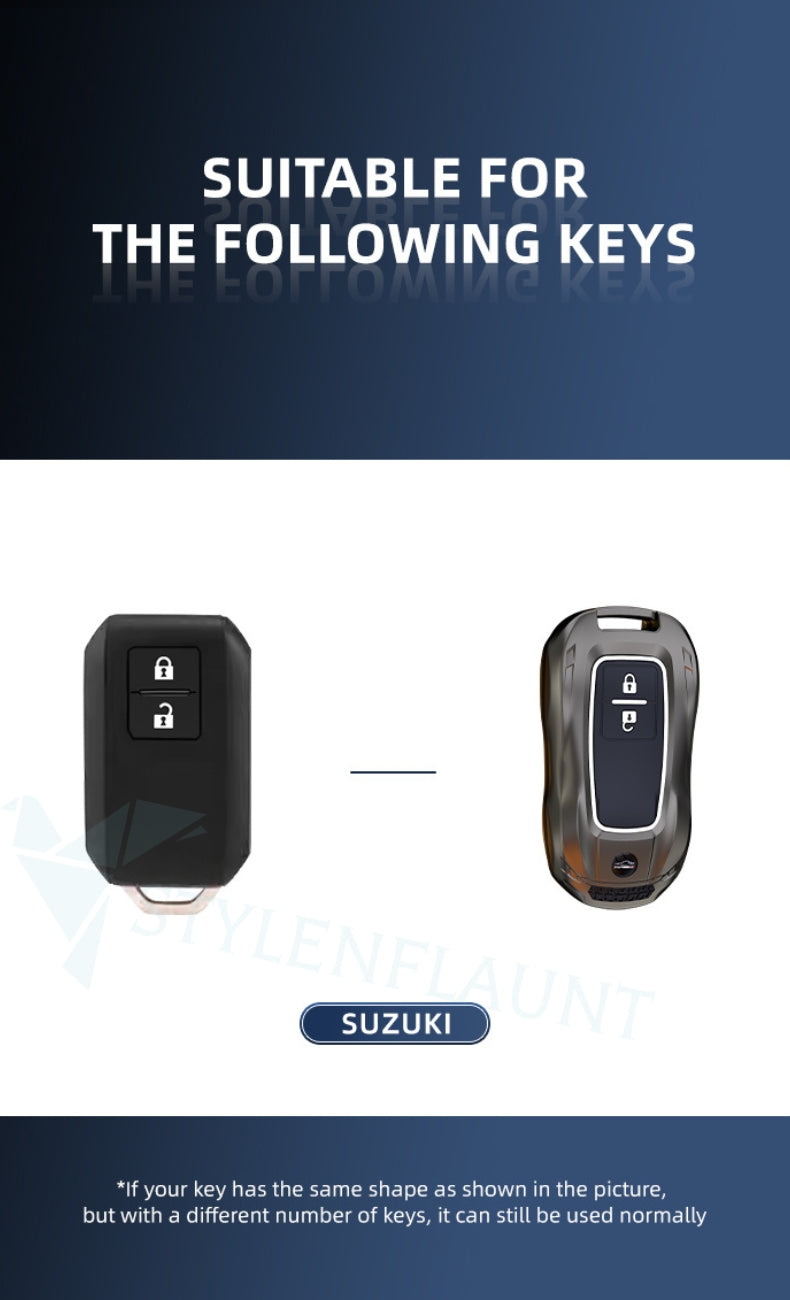 Suzuki Grand Vitara | Baleno | XL | Brezza | Jimmy | Ertiga | Fronx | Victoris Racing Car Style Luxury Premium Car Key Case Key Cover(2 buttons)