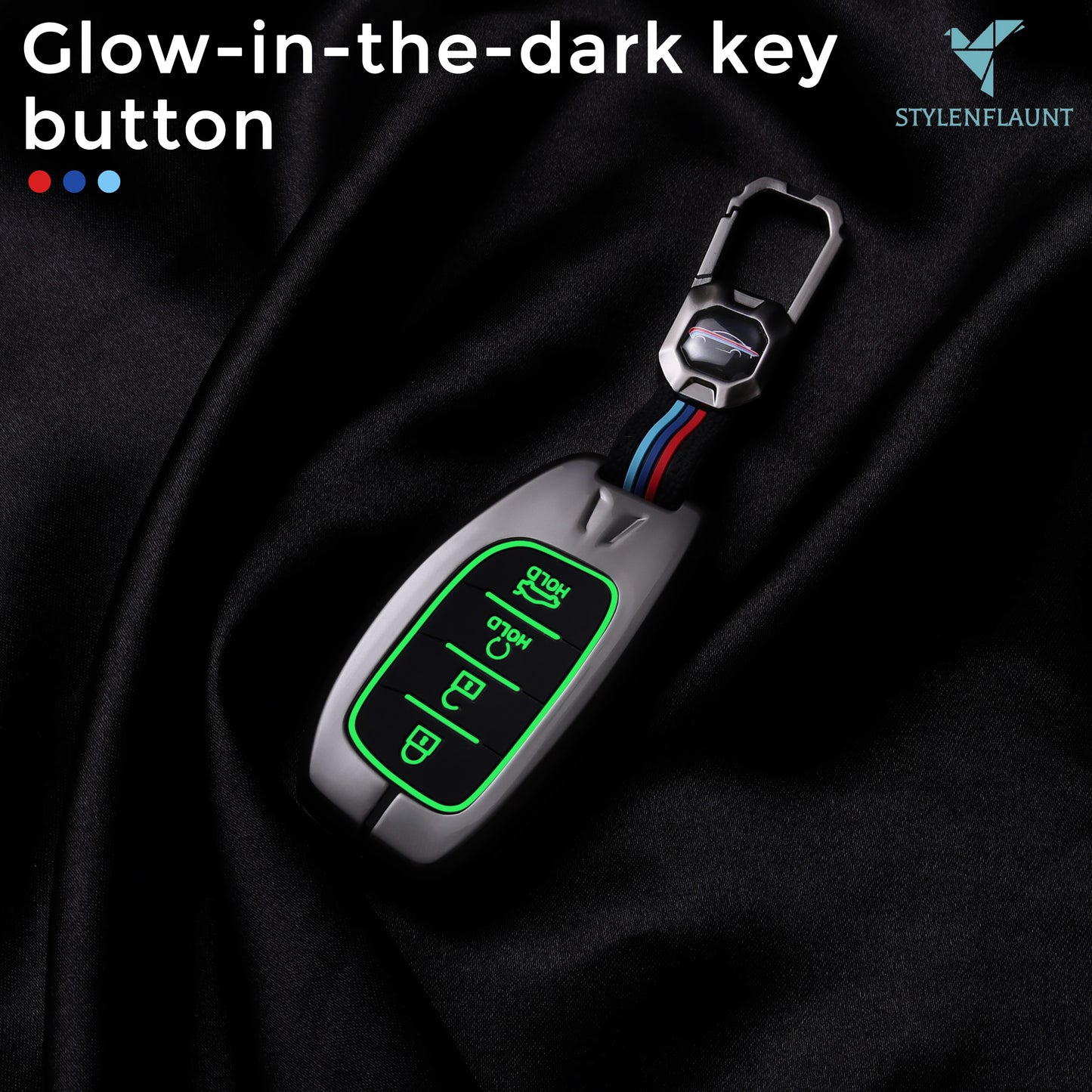 Hyundai Creta 2024 | Alcazar | Creta 2025 EV | Luxury Premium Metal Smart Car Key Cover Key Case With Key Chain-4 buttons