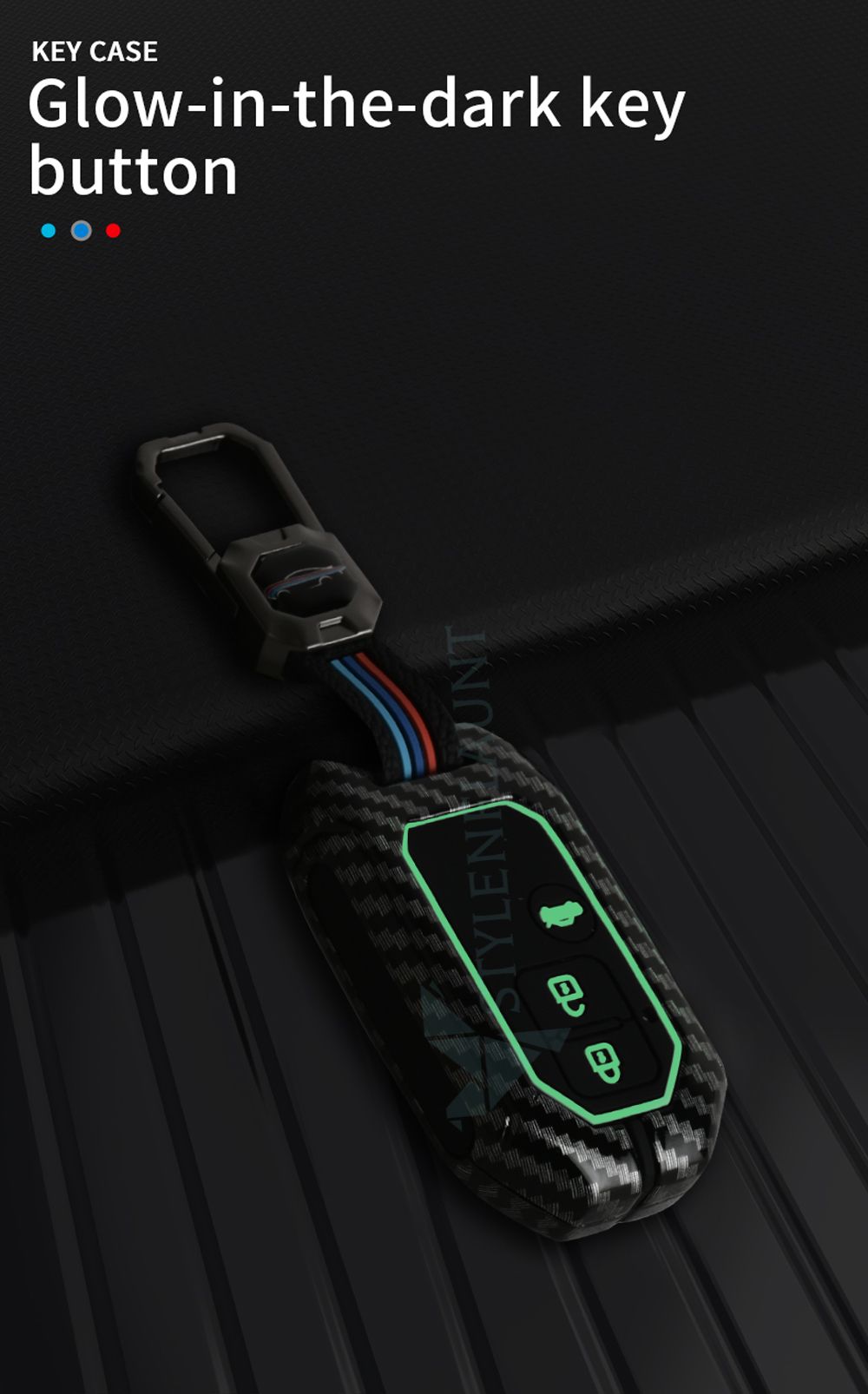 Suzuki Swift Dzire | Ertiga Luxury Premium Metal Carbon Fiber Smart Car Key Cover Key Case With Key Chain ( 3 Button )