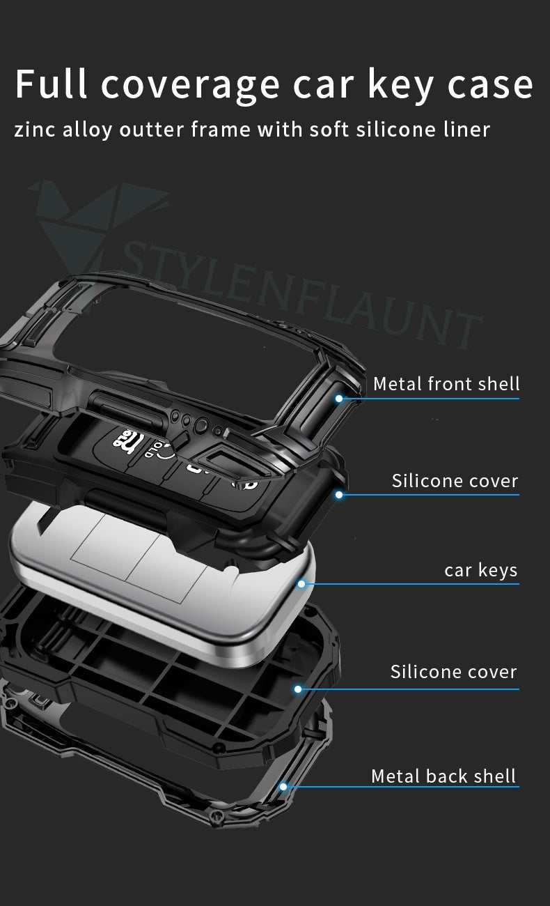 Hyundai Creta 2024 | Alcazar | Creta 2025 EV | Luxury Premium Beast Metal Smart Car Design Key Cover Key Case With Key Chain ( 4 buttons ) Not Compatible With Creta 2020-2023