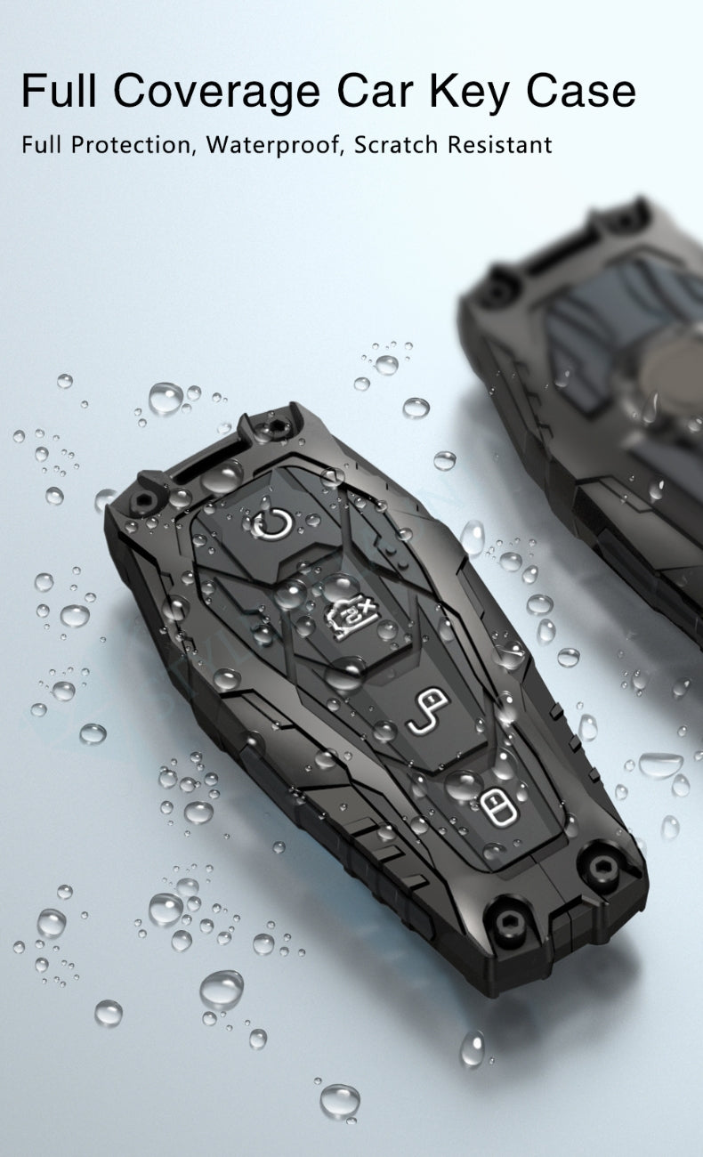 BYD Atto 3 | Seal & Sealion 7 Luxury Premium Transformer Series Metal Black Soft Sillcon Smart Car Key Cover Key Case With Key Chain (4 buttons)
