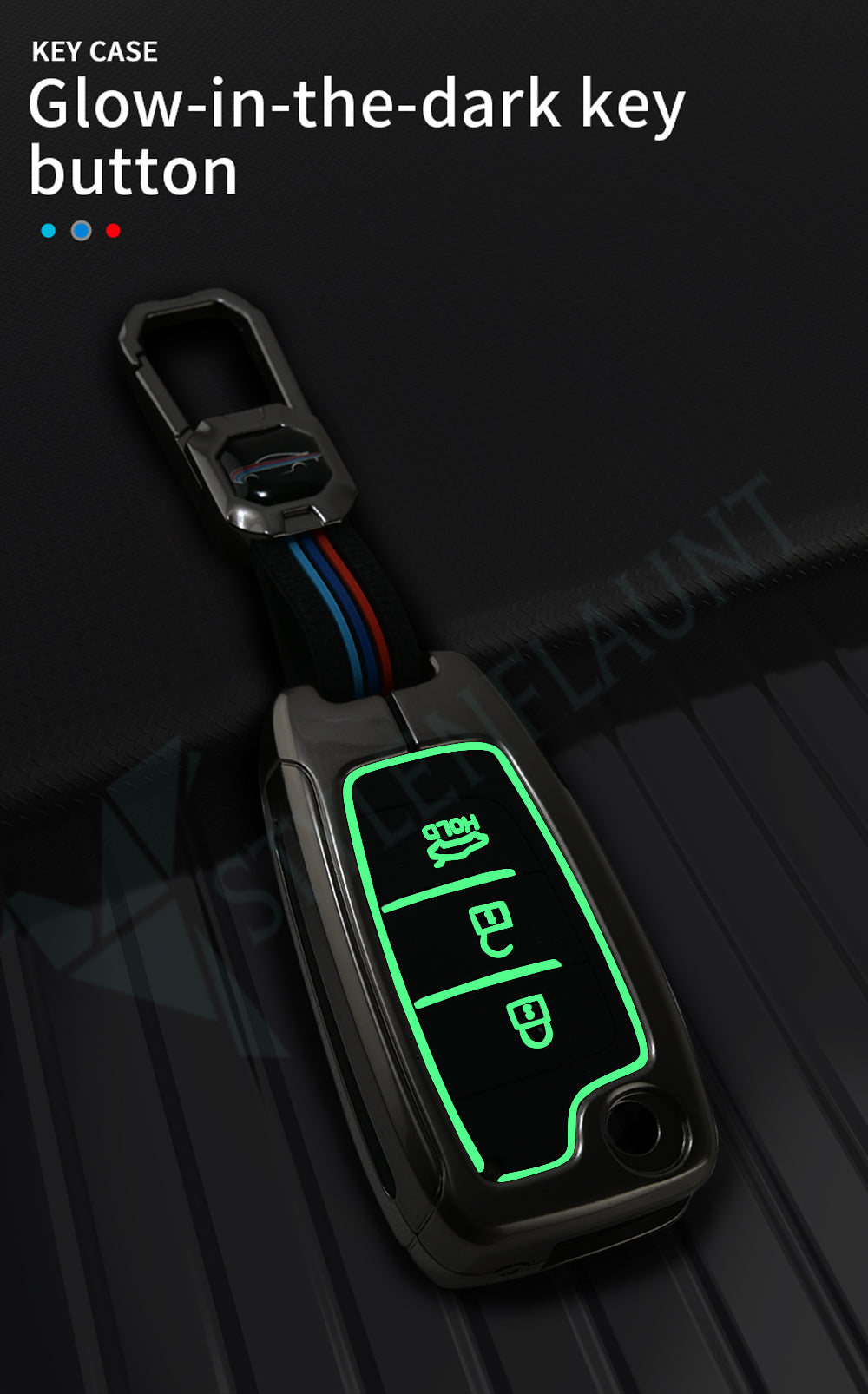 HYUNDAI I20 FLIPKEY Luxury Premium Metal Smart Car Key Cover Key Case With Key Chain ( 3 buttons ) Flipkey