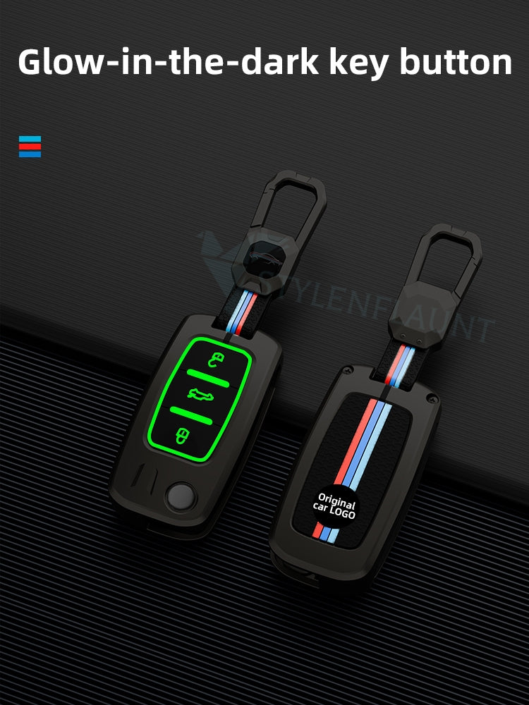 Volkswagen Polo | Jetta Luxury Premium Metal Smart Car Key Cover Key Case With Key Chain ( 3 Button ) Flipkey