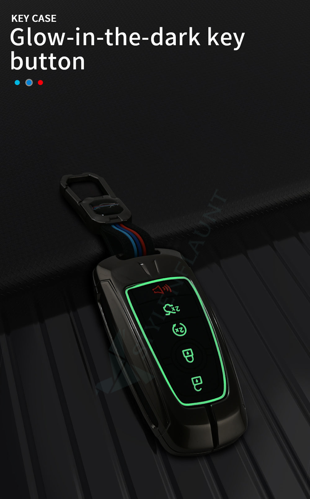Ford Explorer 2025 | F-150 Raptor 2025 | Mustang | F-450 | F-550 | Escape Luxury Premium Metal Smart Car Key fob Cover Key Case With Key Chain ( 5 buttons )