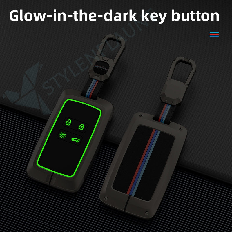 RENAULT Kiger 2024 Luxury Premium Metal Smart Car Key Cover Key Case With Key Chain ( 4 buttons)