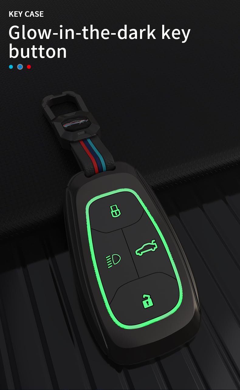 Tata Punch | Nexon | Harrier | Safari | Altroz | Tigor Luxury Premium Metal Smart Car Key Cover Key Case With Key Chain (4 Button)