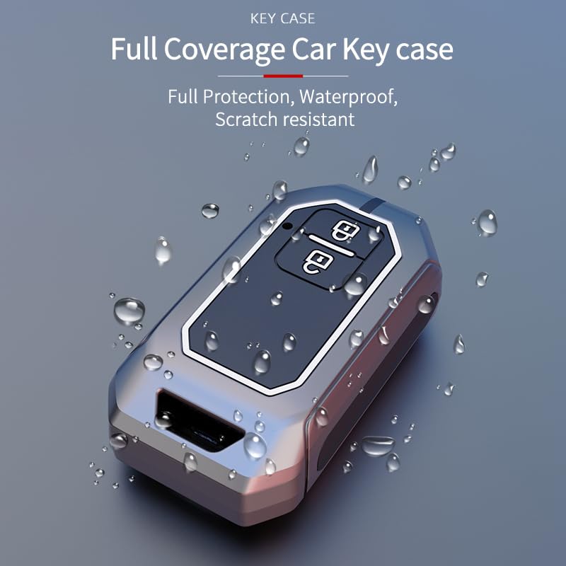Suzuki Baleno | Grand Vitara Brezza | Jimmy | XL6 | Ertiga | Fronx | New Swift | Victoris Luxury Premium Metal Smart Car Key Cover Key Case With Key Chain( 2 buttons )