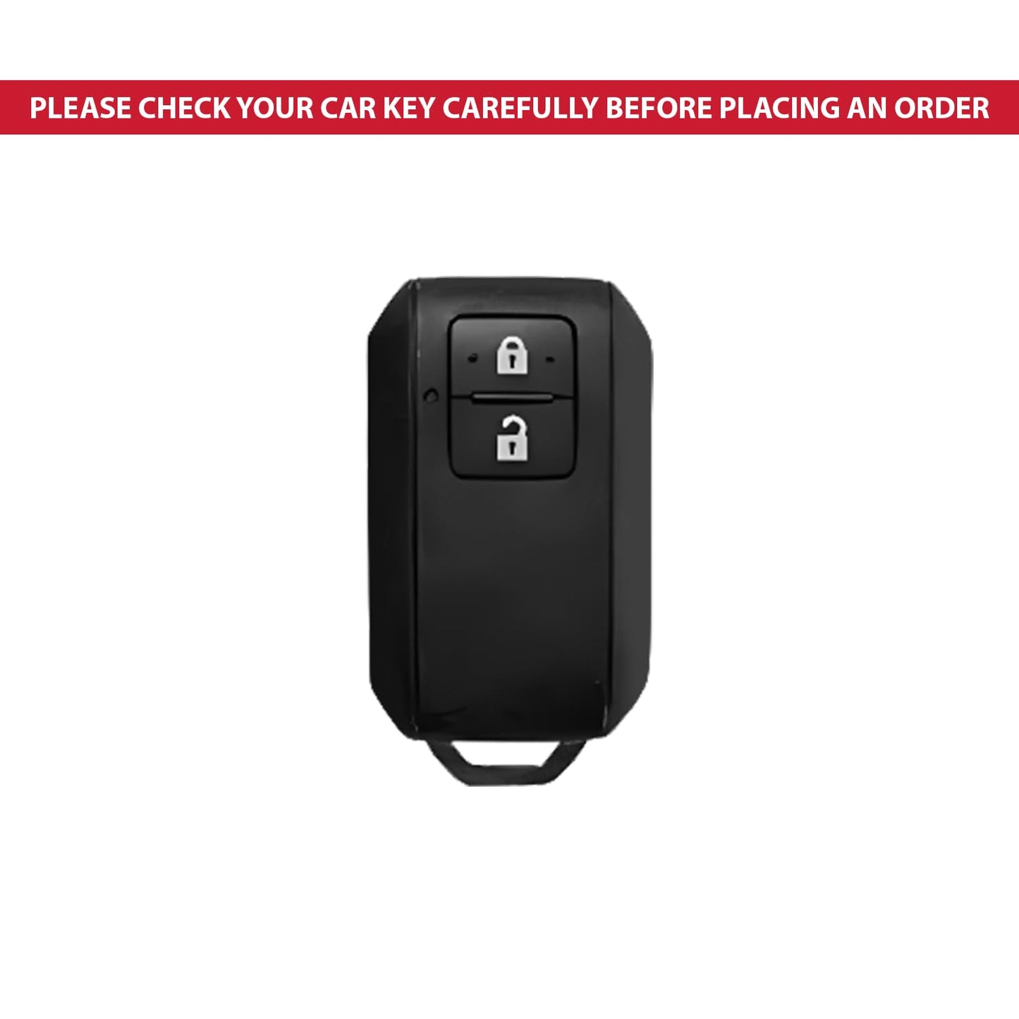 Suzuki Baleno | Grand Vitara Brezza | Jimmy | XL6 | Ertiga | Fronx Luxury Premium Metal Carbon Fiber Black Soft Silicon Smart Car Key Cover Key Case With Key Chain( 2 buttons )