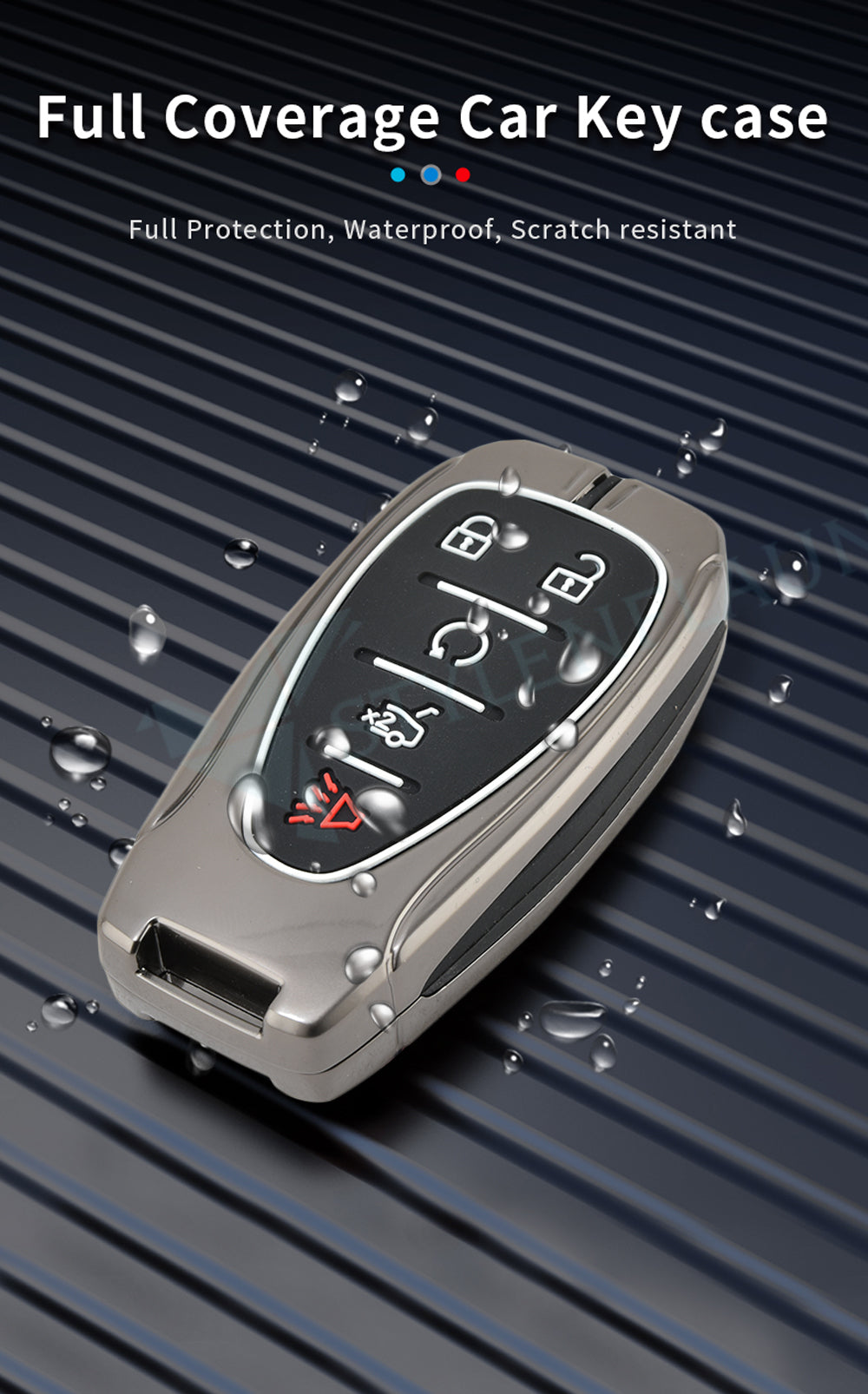 CHEVROLET Blazer | Malibu | Trailblazer 2025 | Camaro 2016-2024 Luxury Premium Metal Smart Car Key fob Cover Key Case With Key Chain ( 5 buttons )