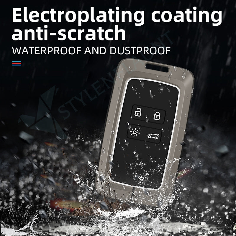 RENAULT Kiger 2024 Luxury Premium Metal Smart Car Key Cover Key Case With Key Chain ( 4 buttons)