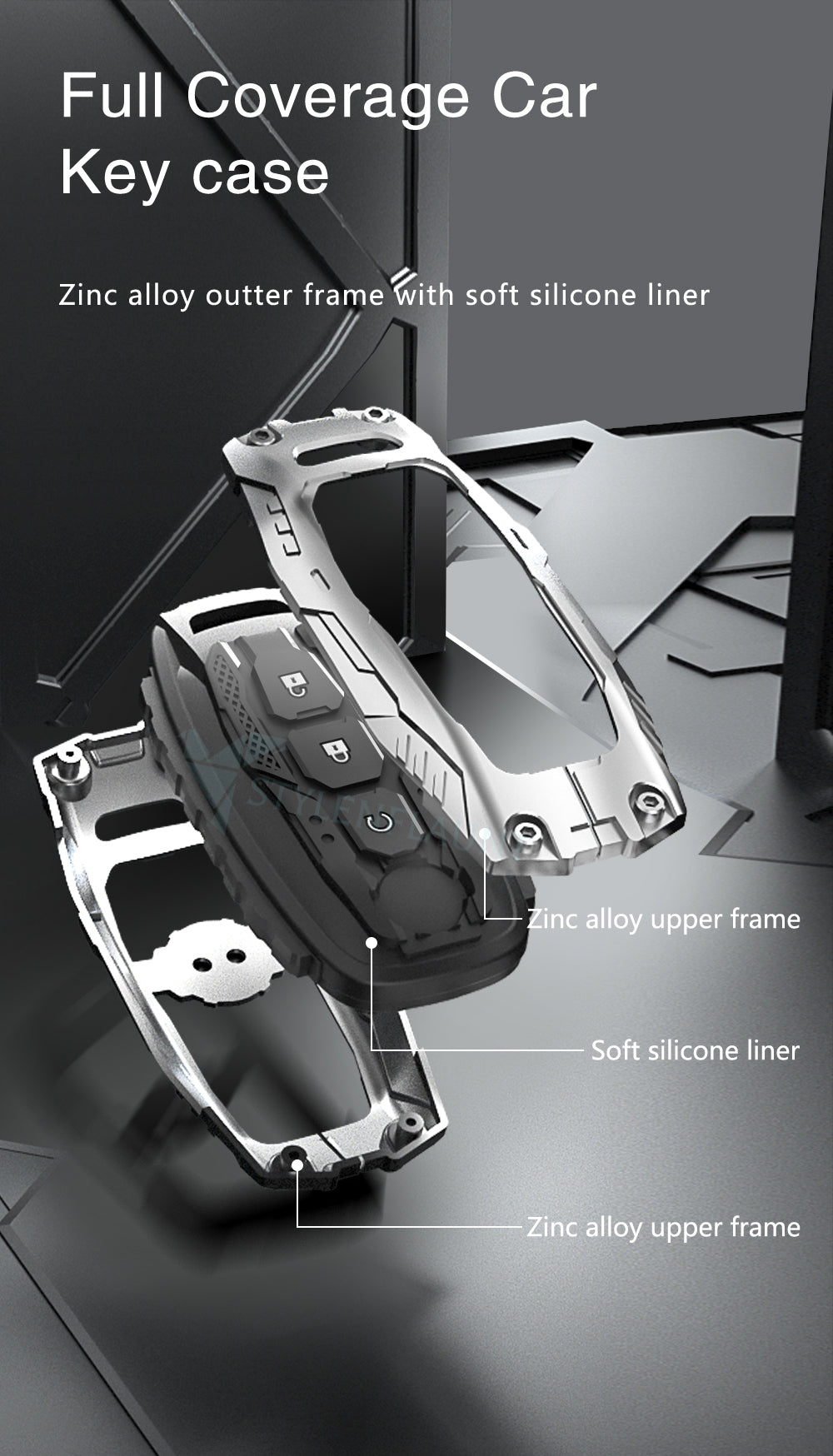 NISSAN NEW MAGNITE 2025 Luxury Premium Transformer Series Metal Smart Car Design Key Cover Key Case With Key Chain ( 3 buttons )