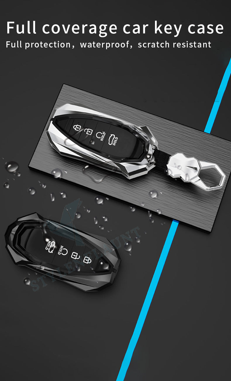 Hyundai Verna 2025 Luxury Premium Beast Metal Smart Car Design Key Cover Key Case With Key Chain ( 4 buttons)