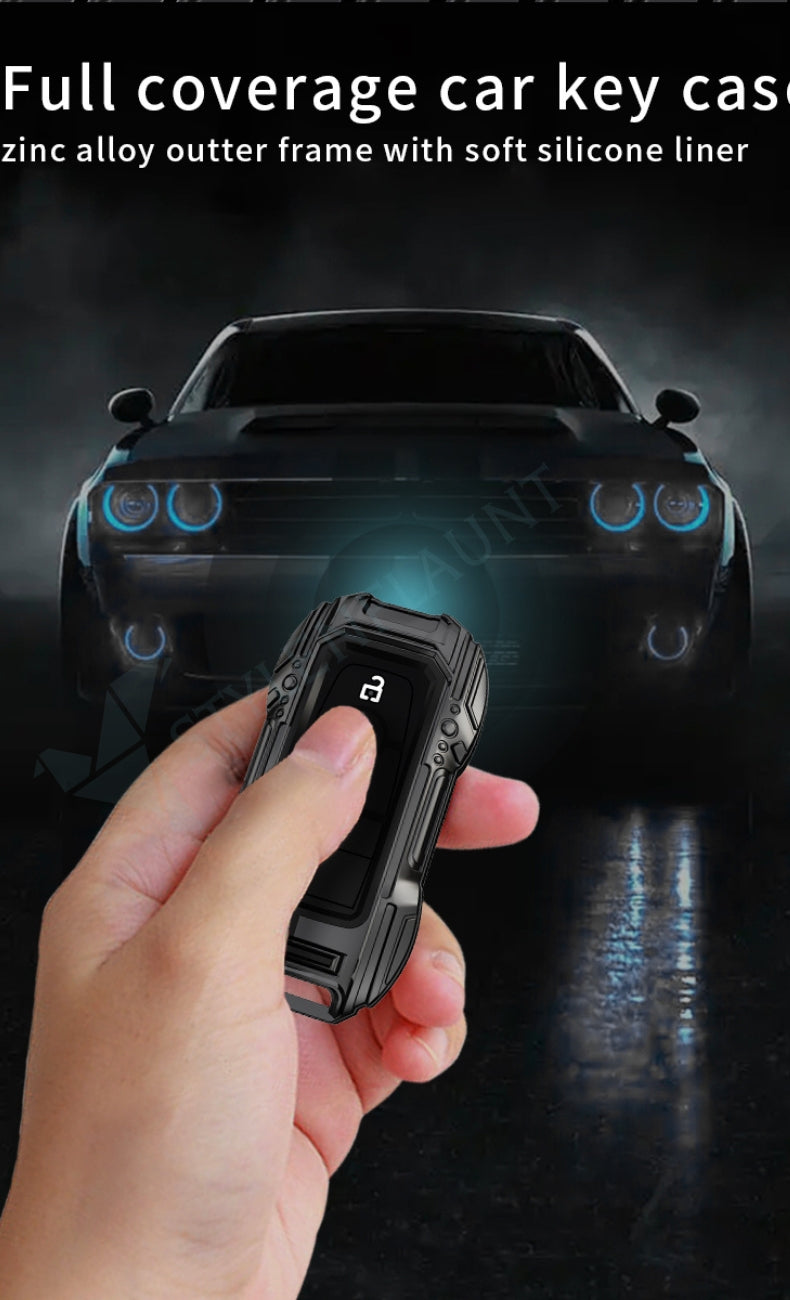 Ford Explorer | Escape | Edge | Bronco 2025 | F150 | Mustang Luxury Premium Beast Metal Smart Car Design Key Cover Key Case With Key Chain (4 buttons)