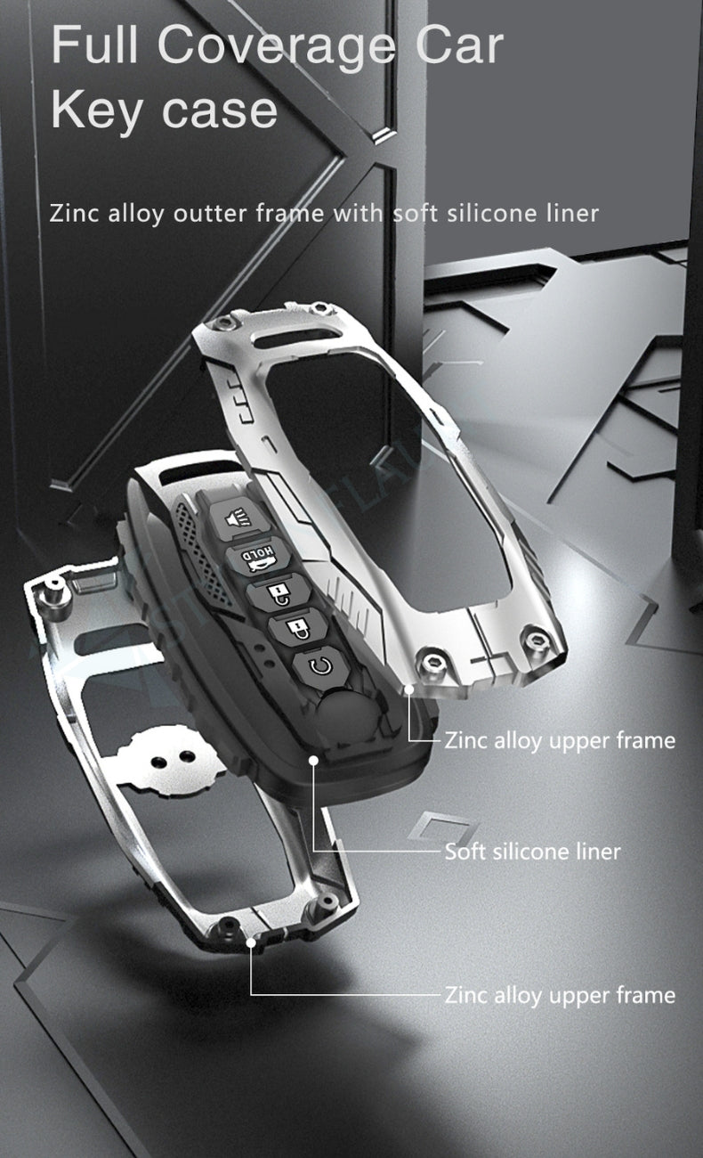 Nissan Patrol 2025| Sentra 2025|Rogue 2025|Pathfinder 2025 Luxury Premium Transformer Series Metal Black Soft Sillcon Smart Car Key Cover Key Case With Key Chain (5 buttons)