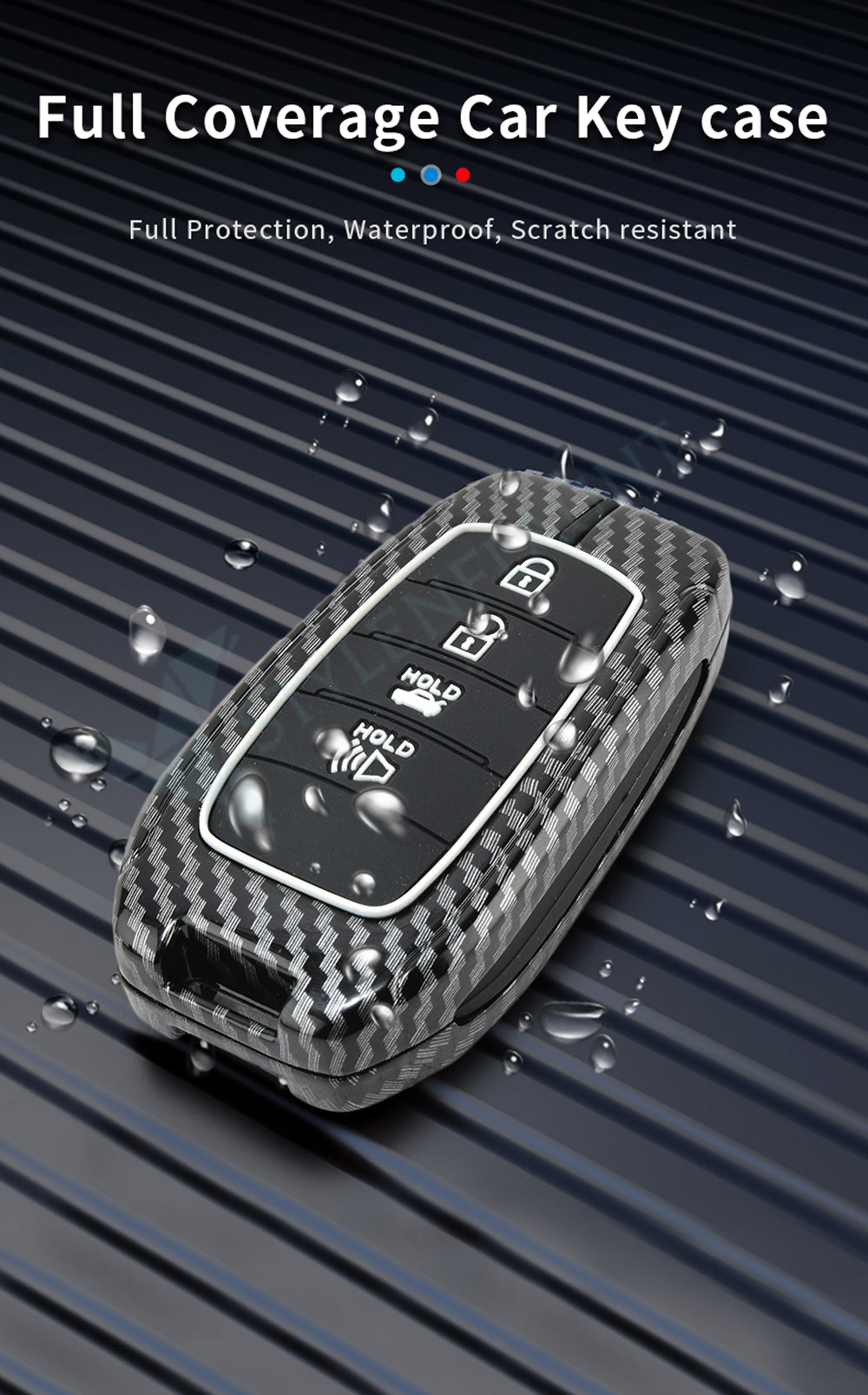 TOYOTA Land Crushier 2024 | Tundra SR5 2025 | Grand Highlander 2025 | Tacoma 2025 | Corolla 2025& | Camry 2025 Luxury Premium Carbon Fiber Black Soft Silicon Car Key fob Cover Key Case With Key Chain ( 4 buttons )