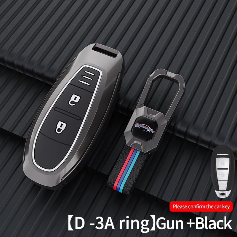 Nissan Magnite 2023 Luxury Premium Metal Smart Car Key Cover Key Case With Key Chain ( 3 Button )