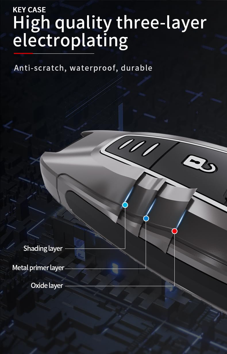 Nissan Magnite 2023 Luxury Premium Metal Smart Car Key Cover Key Case With Key Chain ( 3 Button )