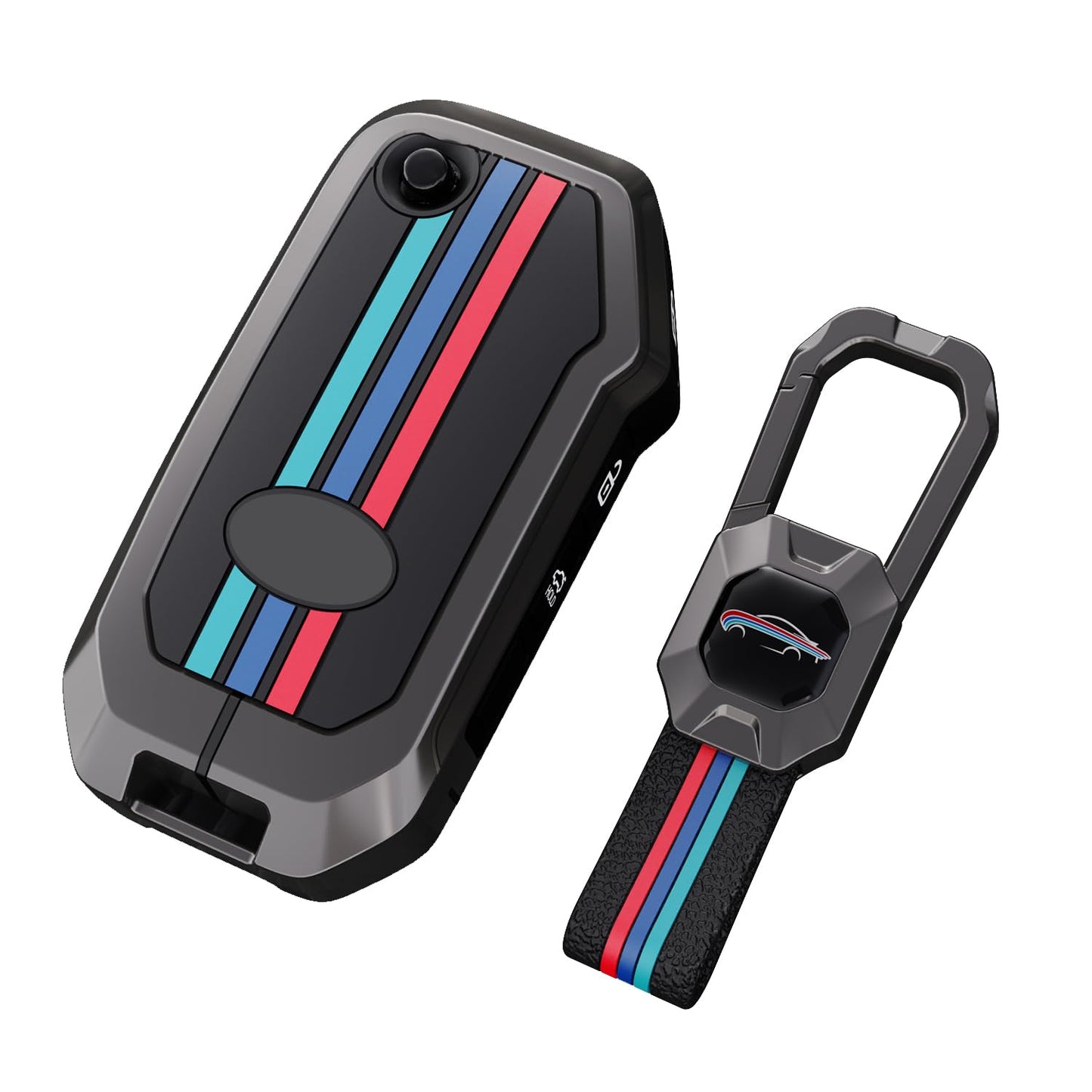 Kia Seltos 2023 | Sonnet 2024 | Syros HTK HTK(O) | Luxury Premium Metal Smart Car Key Cover Key Case With Key Chain( 3 Button ) FlipKey