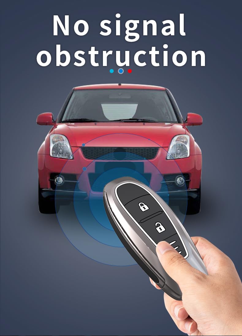 Nissan Magnite 2023 Luxury Premium Metal Smart Car Key Cover Key Case With Key Chain ( 3 Button )
