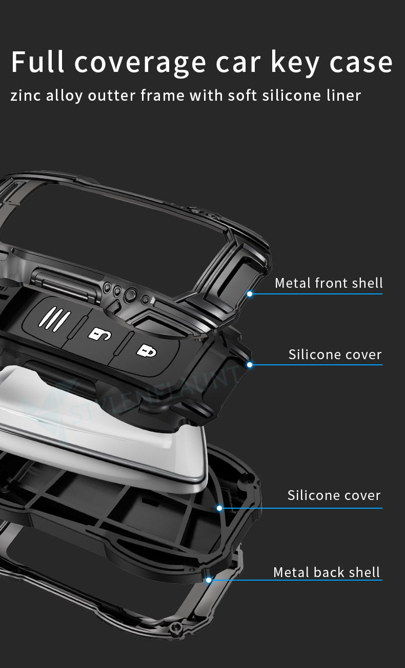 NISSAN NEW MAGNITE 2024 Luxury Premium Beast Series Metal Smart Car Design Key Cover Key Case With Key Chain ( 2 buttons )