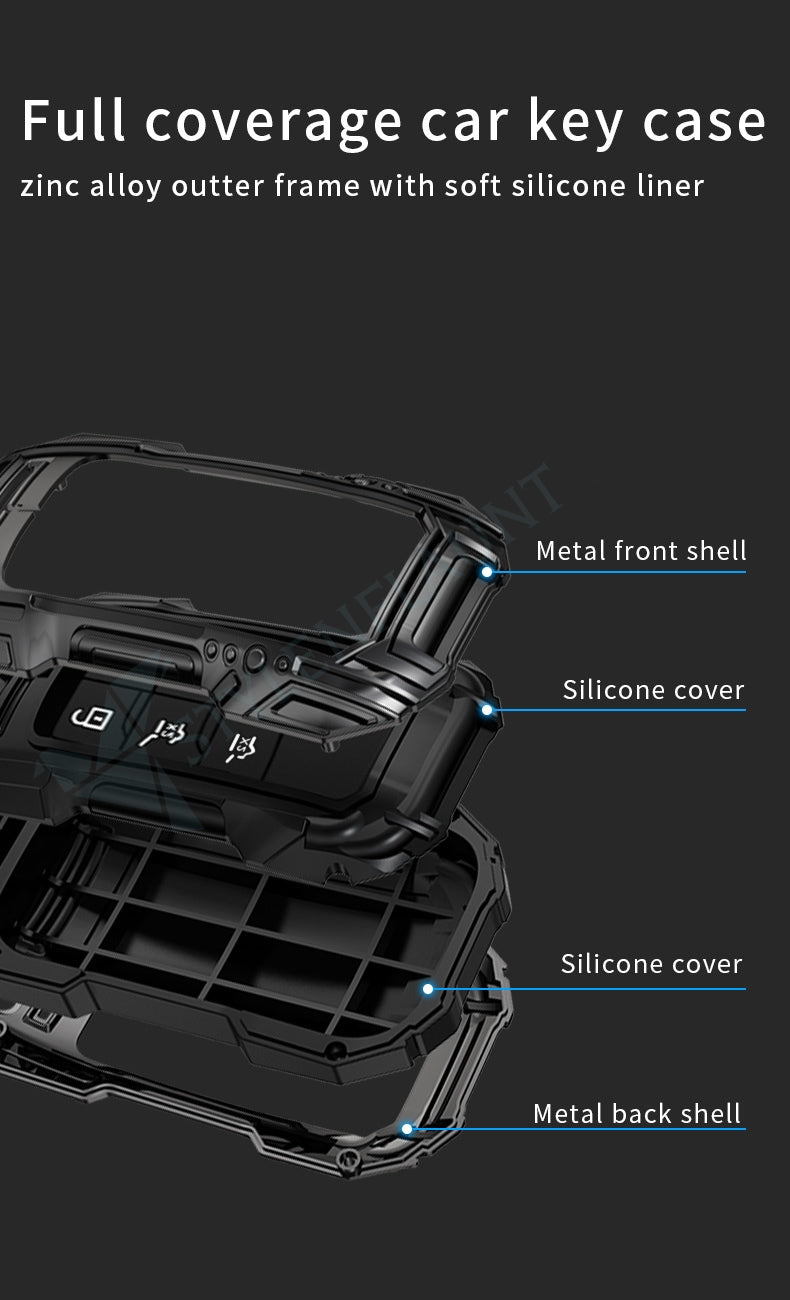 GMC Hummer EV | Yukon Denali 2025 Luxury Premium Beast Metal Smart Car Design Key Cover Key Case With Key Chain (6 buttons)