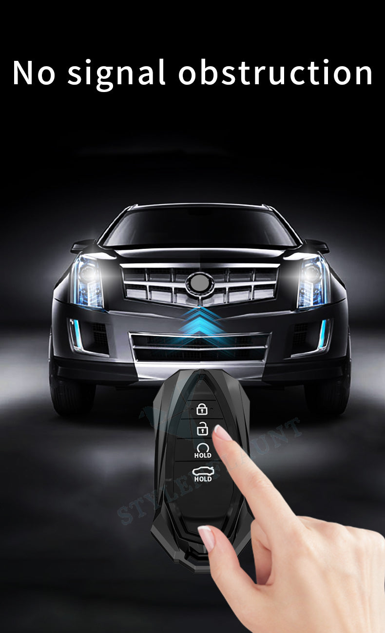 Hyundai Verna 2025 Luxury Premium Beast Metal Smart Car Design Key Cover Key Case With Key Chain ( 4 buttons)