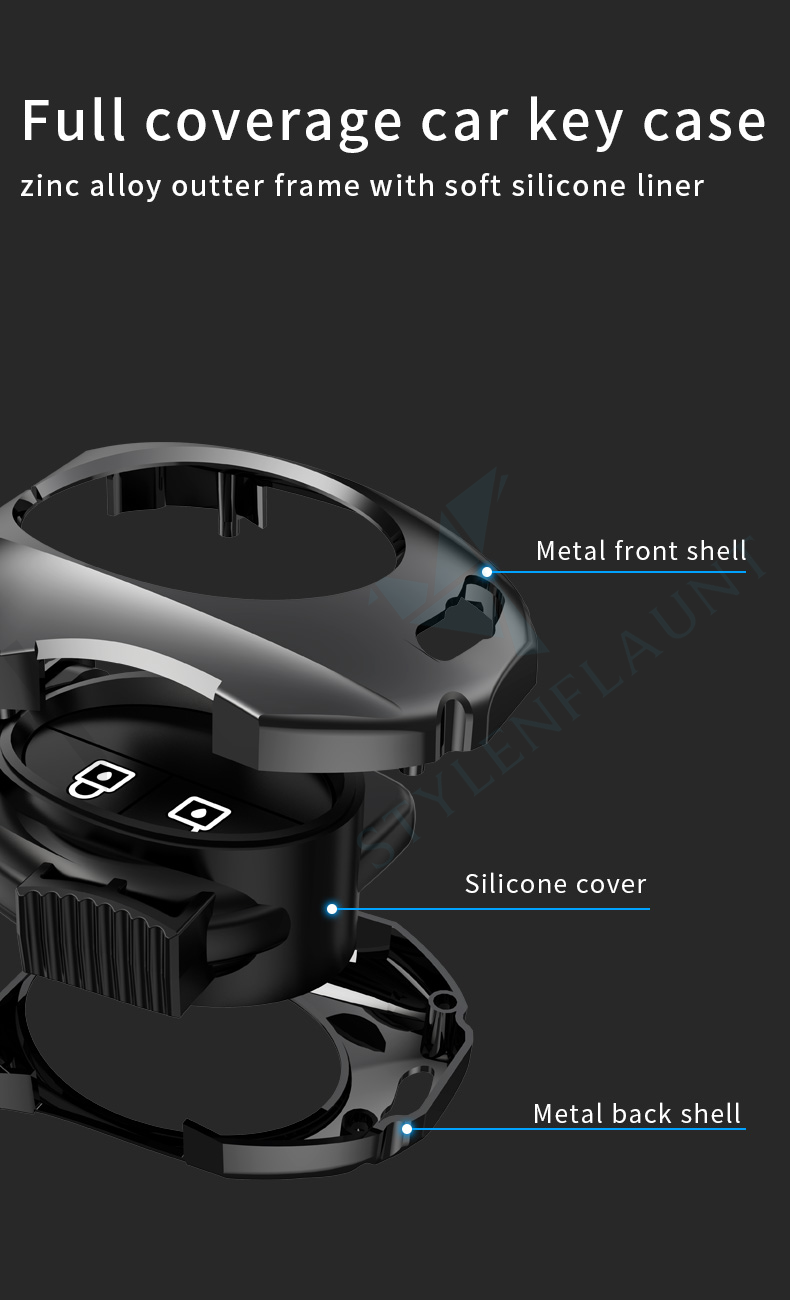 Suzuki Swift | Dzire | WagonR | Brezza | Grand Vitara | Fronx | Jimny | XL6 | Ignis | Ertiga | Baleno | Vitara Brezza | Celerio | Alto | Ciaz | S-Cross Luxury Transformer Series Metal Key Cover With Key Chain ( 2 buttons )