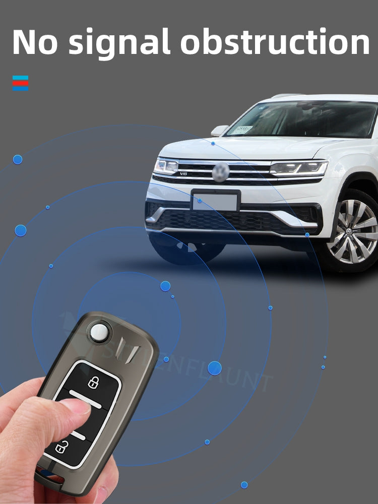 Volkswagen Polo | Jetta Luxury Premium Metal Smart Car Key Cover Key Case With Key Chain ( 3 Button ) Flipkey