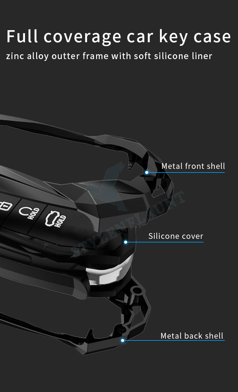 Hyundai Verna 2025 Luxury Premium Beast Metal Smart Car Design Key Cover Key Case With Key Chain ( 4 buttons)